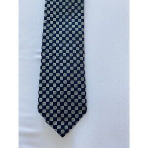 Roundtree & Yorke Trademark Men's Silk Tie - Navy Blue & Green Geometric